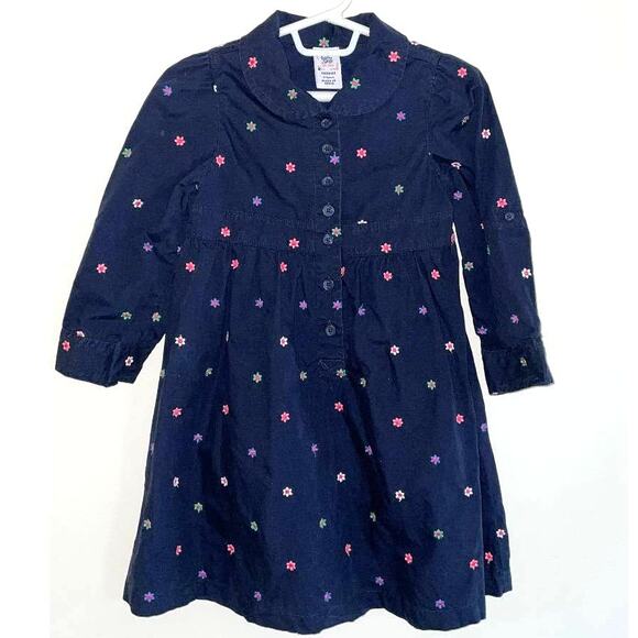 Baby Gap Dress Toddler 3 Years Navy Embroidered Floral Dress - Picture 3 of 4